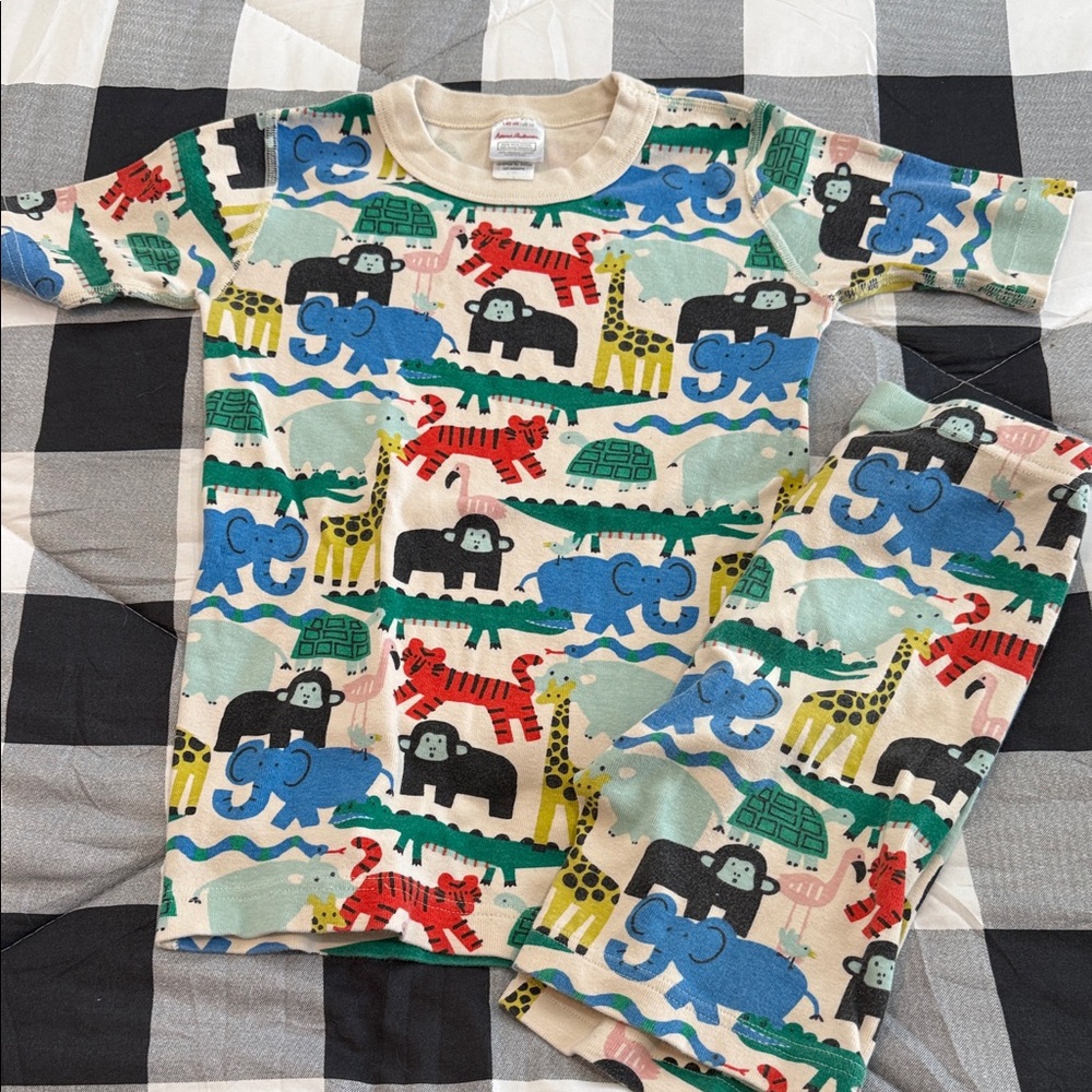 Hanna Andersson Multicolor Animal Print Kids Pajamas
